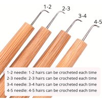 4 Pcs Different Size Ventilating Needles For Lace Wigs Making Long Wooden Handle Crochet Needle Hair Wig Making Tools