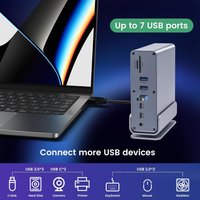 USB C Docking Station 16in1 USB C Hub Multiport Adapter with Dual 4K HDMI DisplayPort 100W PD Audio SD TF 1000M Ethernet