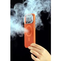 Honeycomb Magnetic Case for iPhone 17 16 15 14 13 12 Pro Max, PC Hard Back Cooling Cover with Metal Button & Metal Camera Frame