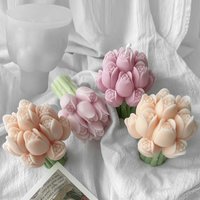 Tulip Bouquet Candle Silicone Mold Handmade Soap Aromatherapy Wax Gypsum Plaster Ornament Craft Mold Home Decoration