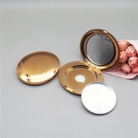 10-100pcs Empty Powder Box Gold Replacement Box Cosmetic Container with Mirror Rouge Powder Eye Shadow