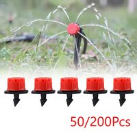 50/200pcs Adjustable Irrigation Garden 1/4'' Emitter Dripper Micro Drip Irrigation Sprinklers for Watering System