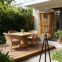A Handmade Rattan Sun Lamp, No Need for Electricity, for Outdoor Courtyard and Garden Decoration, Path Decoration, and Holiday Atmosphere Setup