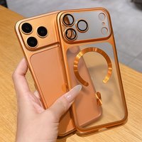 Luxury New Matte Plating For Magsafe Phone Case for iPhone 17 16 15 Pro Max 17 Air Hard Shockproof Lens Film Translucent Cover
