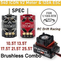 HobbyWing 10BL120 120A G2 ESC FANTOM 540 ICON V2 Brushless Motor Sensored Combo for 1/10 RC Drift Racing Off-Road On-Road Cars