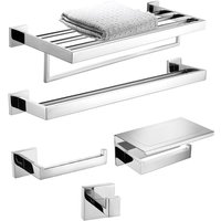Chrome Polished Bathroom Hardware Mirror Chrome Polished Towel Rack Toilet Paper Holder Towel Bar Hook Bathroom Accessories