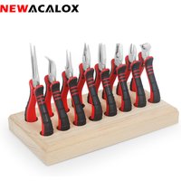 NEWACALOX 8Pcs Mini Pliers Set Jewelry Making Beading Wire 4.5 Inch Wire Cutter Pliers Manual Diagonal Pliers DIY Plier Set