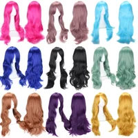 Cosplay Anime Long Wavy Pink Blue Red Blonde Black Green White Brown Cosplay Wig Synthetic Wig