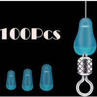 100Pcs/lot High Quality Rubber Space Beans Sea Carp Fly Fishing Blue Rubber Oval Stopper Fishing Float Fishing Bobber