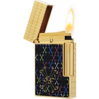 Customized logos Metal lighter Recharge Gas Engraved Vertical Grain Smoking Cigarette Tobacco lighters Men Boy Father's gift