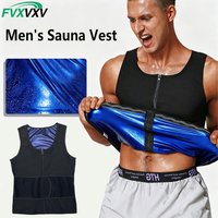 1PCS Men Zipper Sauna Waist Trainer Vest,Hot Sweat Tank Top Sauna Shirt,Neoprene Body Shaper Sweat Belt for Belly Fat WeightLoss