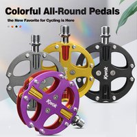 AliExpress kwok KWOK Flat Pedal Lager 290g Ultralight Bike Pedals 3 Bearings Round Bicycle Pedals MTB Road BMX Anti-slip Bicycle Bike Pedal