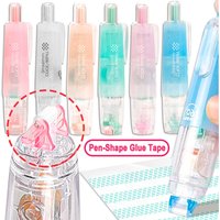 6mm Width Refillable Adhesive Double Sided Tape Pen360° Rotatable Dots Glue Roller for Scrapbooking DIY Crafts School Office