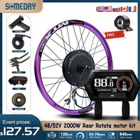 AliExpress NONE Electric Bicycle Conversion Kit 48V/52V 2000W Rear Brushless Non-gear MTX rim Wheel Hub Motor For 26