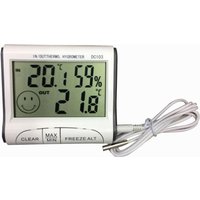 Digital Aquarium Thermometer Hygrometer Humidity Wired Weather Station Indoor Outdoor Temperature Sensor LCD Display with Probe
