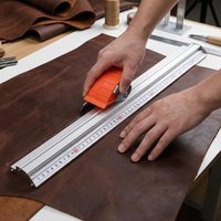 1Pcs Aluminum Anti-Slip Cutting Positioning Ruler Manual Sliding Paper Cutter With Dual Scale Ruler Pvc Cutting Ruler DIY Tool