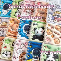 Cute Puff A7 Notebook 3D Print Cover Spiral Journal High-Aesthetic Portable Mini Notepad for Students School Office 1/2/4pcs