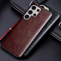 Luxury Leather Case for Samsung Galaxy S25 Ultra Plus Funda Business Solid Color Soft Tup&hard Pc Phone Cover Capa