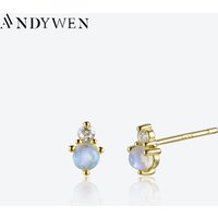 ANDYWEN Ohrstecker aus 925er-Sterlingsilber, Gold, Mondstein, Edelsteine, Kristall, Luxus-Piercing, Pendientes-Clips, Damen, Hochzeit, feine Juwelen