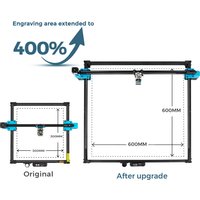 Zwei Bäume Lasergravur Aluminiumprofilrahmen 600 x 600 mm Lasergravierer Upgrade-Kit für TTS-55 TTS-10 Pro CNC-Laserteile