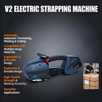 V2 Electric Strapping Machine Battery Powered PET PP Banding Tool Automatic Welding Packing Tensioner, battery powered strapping