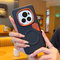 Colored Splicing PU Leather Case For Honor Magic 7 6 Pro Shockproof Bumper Magnetic Wireless Charge Cover
