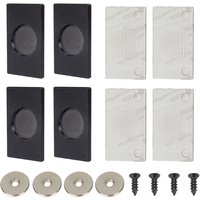 4Pcs Strong Magnetic Number Plate Holder With Fixed Plate And Screws Universal For RV Caravan Trailer Black Car Accessories