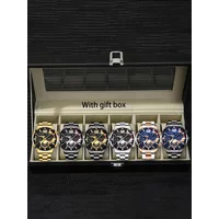 Men's Fashion Business Geneva Calendar Watch Steel Belt Wholesale Personalized Cross-border 6pcs