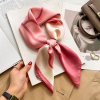 70cm Silk Square Scarf Women Luxury Floral Print Kerchief Soft Satin Hairband Hand Bag Ribbon Foulard Hijab Neckerchief Headband