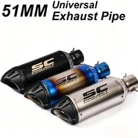Uniwersalna prosta rura wydechowa 51MM SC tłumik stalowe akcesoria do motocykli Yamaha Honda Suzuki Z900 CBR600 MT07 Z400 Z650