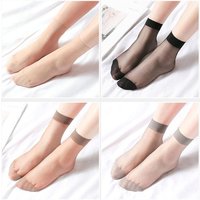 10Pairs Transparent Summer Socks Ultrathin Women Nylon Ladies Female Short Ankle Meias Elastic Crystal Spring Silk Sox