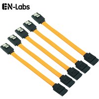 Ultra Short SATA Cable III, 5 Pack SATA3.0 6Gbps Straight 90 Degree HDD SDD CD Driver Data Cable with Locking Latch - 10CM