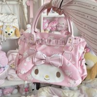 Pink My Melody Handbag, Large Capacity Shoulder Purse Sweet Kawaii Tote for Girls New Arrival