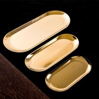 Kreative metallische ovale Platte (Gold), Obstplatt