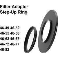 Camera lens Filter Adapter Ring Step Up Ring Metal for 46mm lens - 49 52 55 58 62 67 72 77 82mm UV ND CPL Lens Hood etc.
