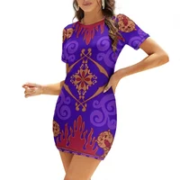 Aladdin 1992 Magic Carpet Short-Sleeved Dress festival outfit women Dress