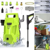 BRIEFNESS 480Bar Electric High Pressure Washer Power Jet 1-180° Nozzle 7m Hose 5.5m Cord Detergent Tank for Patio Car Fence Use