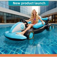 Inflatable Water Float Racing Car Model, Floating Lounge Seat, Inflatable Water Toy for Adults & Kids 214x105x81CM