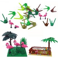Building Block Decorative Accessories Street Garden Zoo Green Grass Flowers Flamingo Model MOC Toys Model Number 3741/57798