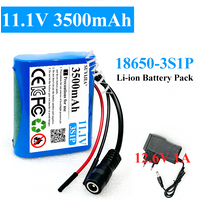 11.1V 3500mAh Lithium Ion Battery Pack with 18650 3S1P Protection Plate DC 12V Super Rechargeable Battery And Charger Set