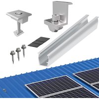 1 Set Solar Panel Module Aluminum Bracket Rail Fastening Rail Trapezoidal Roof Mount Solar Panel Accessories Home Module