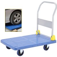 Silent Folding Hand-Pulled Flatbed Truck Portable Light Loading Unloading Four-Wheel Trailer Trolley for Home Use,Trolley Cart