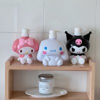 Anime Figure Hello Kitty Kuromi Model Lotion Press-type Dispensing Bottle Cinnamon Dog Melody Cartoon 3D Storage Bottles Toy