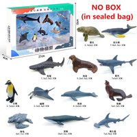 12pcs/set Plastic Simulated Sea Life Toy Model Realistic Marine Animals Whale Shark Dolphin Turtle Toys For Christmas Gifts