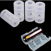 2/4/6PCS AA Battery To Size C Size Cell Battery Converter Adaptor Holder Case Switcher Translucent Battery Conversion Cartridg