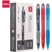 Deli-Ensemble de stylos à bille gel rétractable, recharge d'encre bleue, noire, rouge, 0.5mm, stylo à bille, école, bureau, écriture, fournitures de papeterie