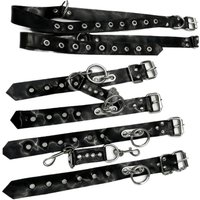 latex strap set black customized fashion accessories metal adjustable buckles party role play