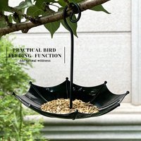 Umbrella Bird Feeder Hanging Bird Bath Outdoor Garden Decor, Hanging Bird Seed Tray for Yard and Garden Decoration