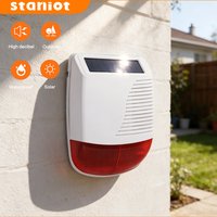 Staniot High Decibel Siren Outdoor 433Mhz Wireless Solar Siren Waterproof House Security Alarm System 1000mAh Smart Home Devices