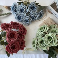 41CM 7 Forks Silk Screen Rose Artificial Flower Wedding Living Room Decoration Road Guide Bouquet, Artificial Flower